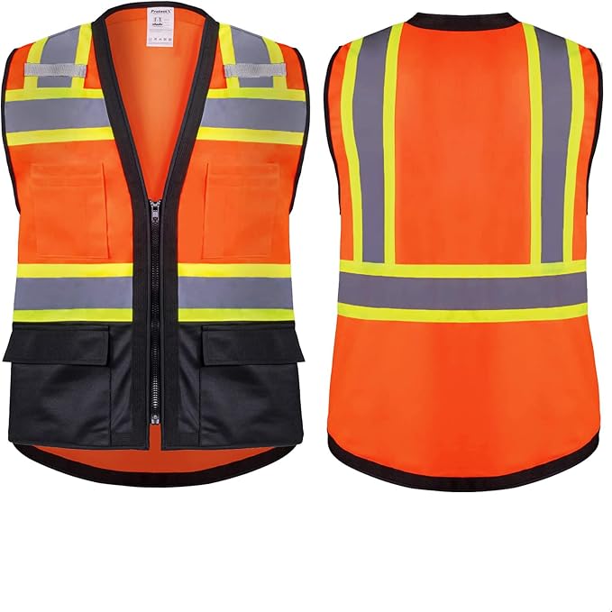 ProtectX 6 Pockets High Visibility Safety Vest - Image 2