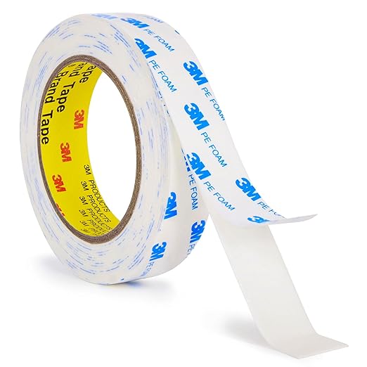 Double Sided Tape 1"×16.5Ft, Mounting Tape Heavy Duty No Residue, Removable PE by Pishue