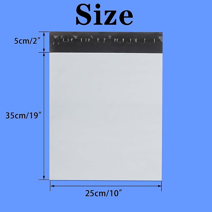 newlng 300pcs 10x13"/250x350mm Poly Mailers Shipping Bags Mailing Bags White - Image 2