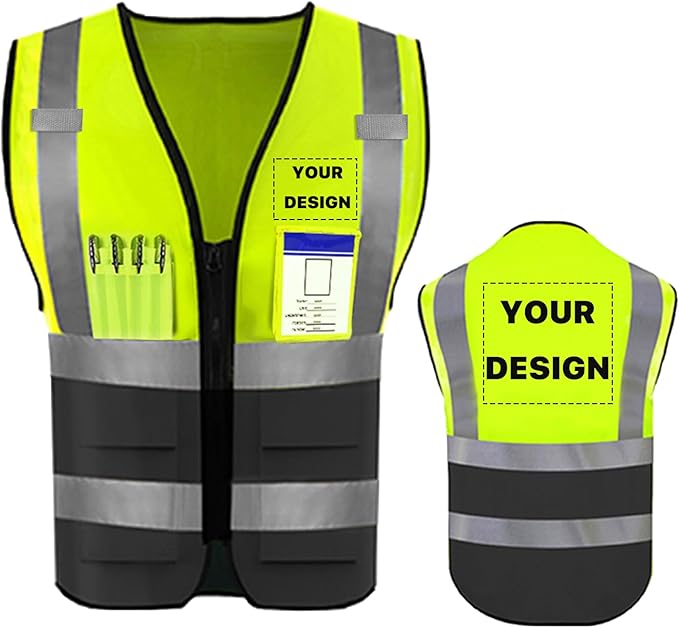 YOWESHOP High Reflective Visibility Safety Vest Custom Your Logo Safety Workwear by YOWESHOP