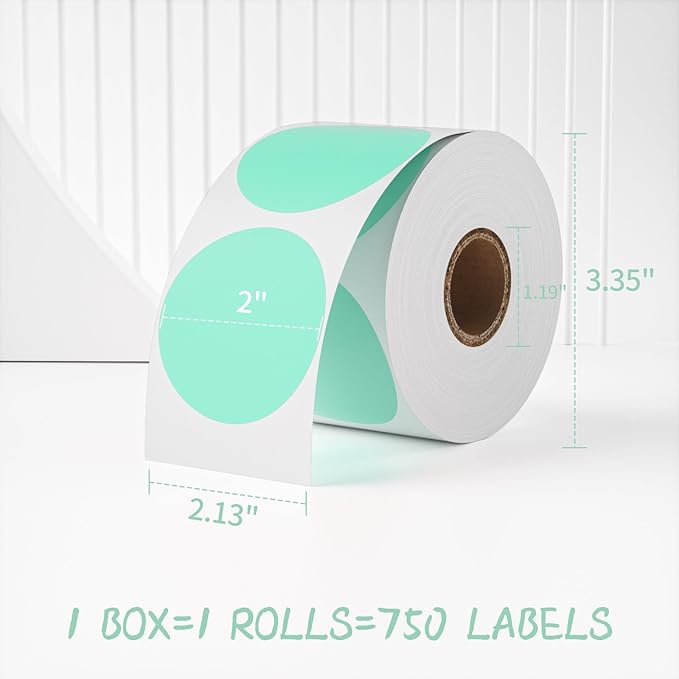 MFLABEL 750-Pack Green Round Labels - Image 2