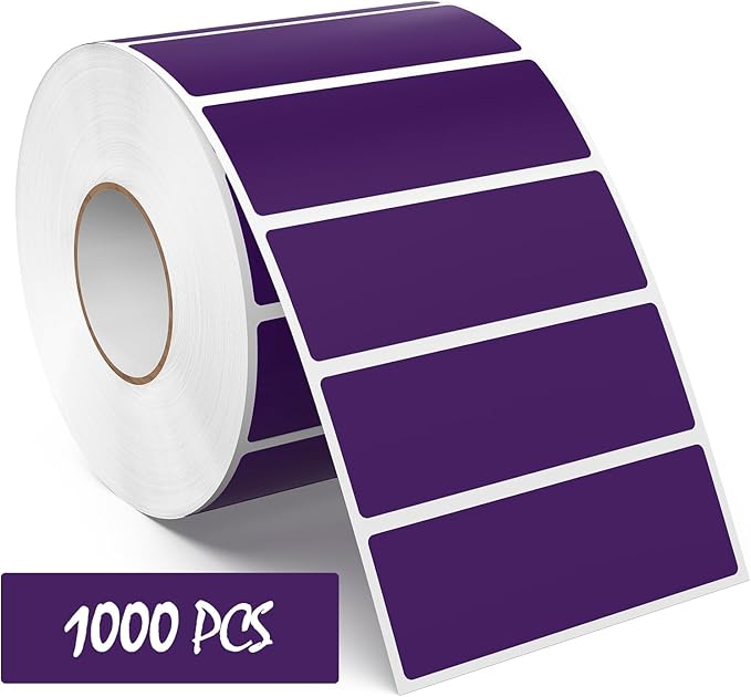 3 × 1 Inches Purple Rectangle Color Coding Labels 1000 PCS, Self-Adhesive by Meitaat