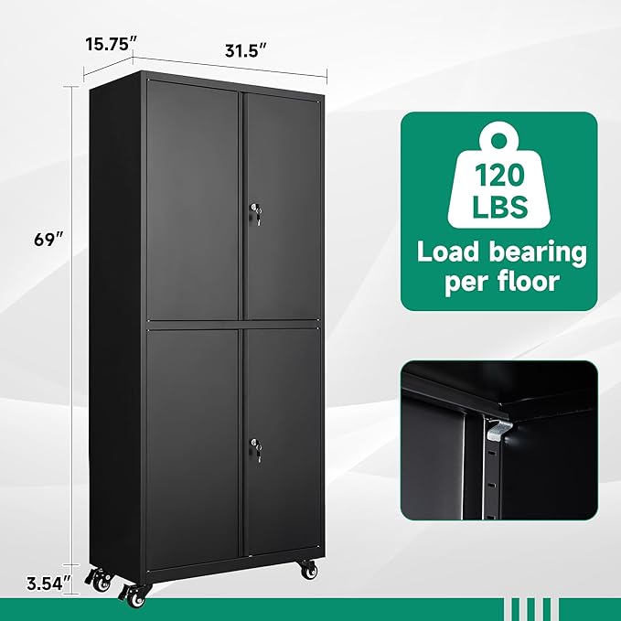 Letaya Metal Garage Storage Cabinet - Image 3