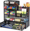 Marbrasse Mesh Pen Holder for Desk, Multi-Functional Pencil Organizer with Drawer, Desk Organizers and Accessories for Office Art Supplies (Black) by Marbrasse