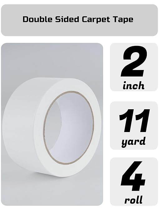 Lichamp Double Sided Carpet Tape 2" x 44 Yards, Hardwood Floors Carpet Tape - Image 2