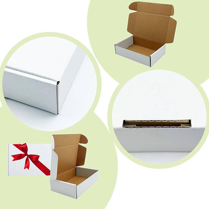 White Shipping Boxes 8x5x2 inch 50 Pack, Corrugated Boxes Mailer Packaging - Image 4