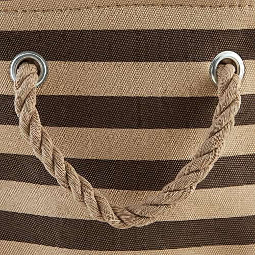 Bone Dry Pet Storage Collection Striped Paw Patch Bin, Small Rectangle, Brown - Image 4