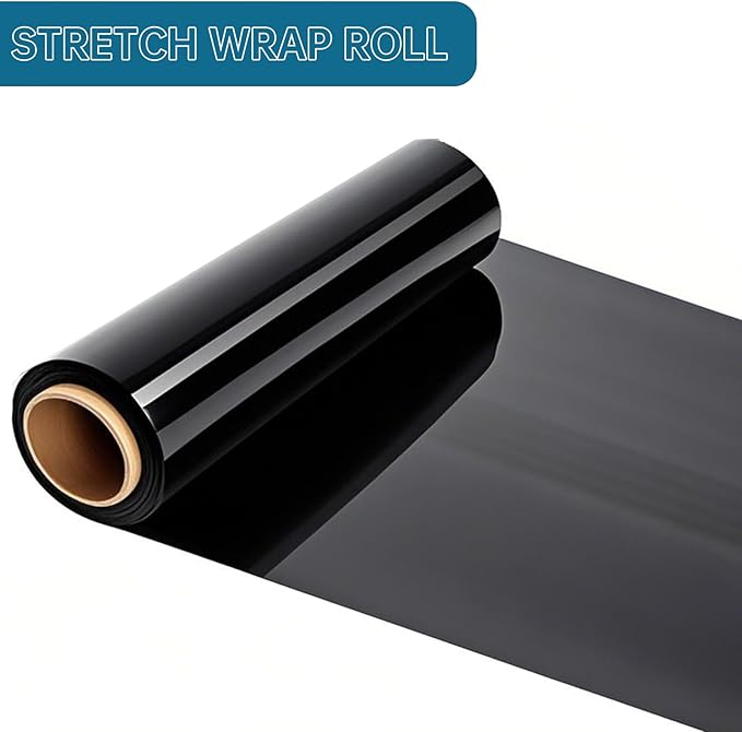 Black Plastic Shrink Wrap Roll, 18 Inch 1500 Feet Stretch Film, 80 Gauge - Image 3
