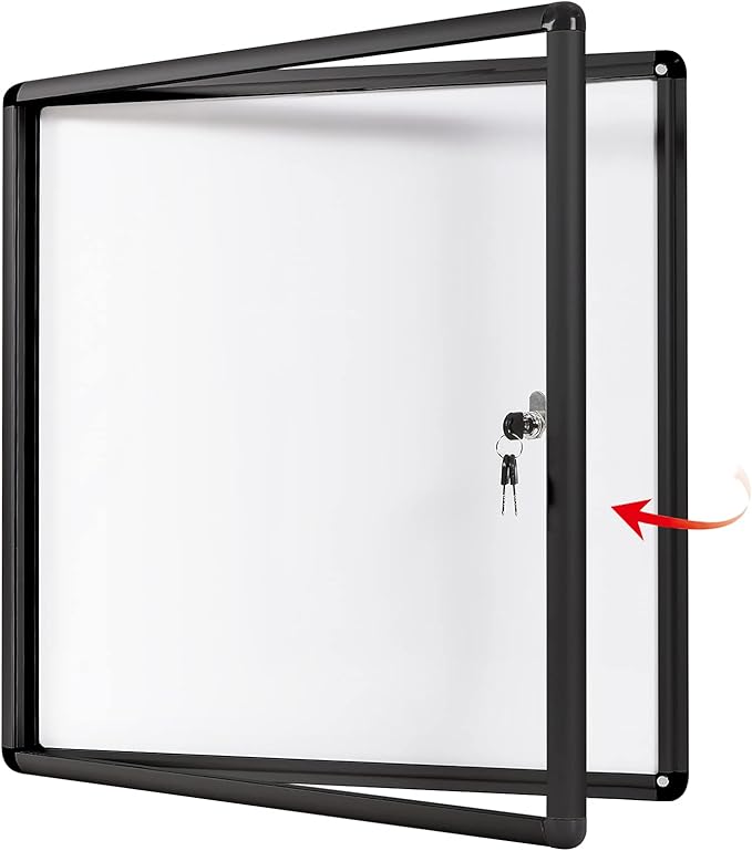 SWANCROWN Lockable Bulletin Boards Black Frame Enclosed Display Case, by SWANCROWN