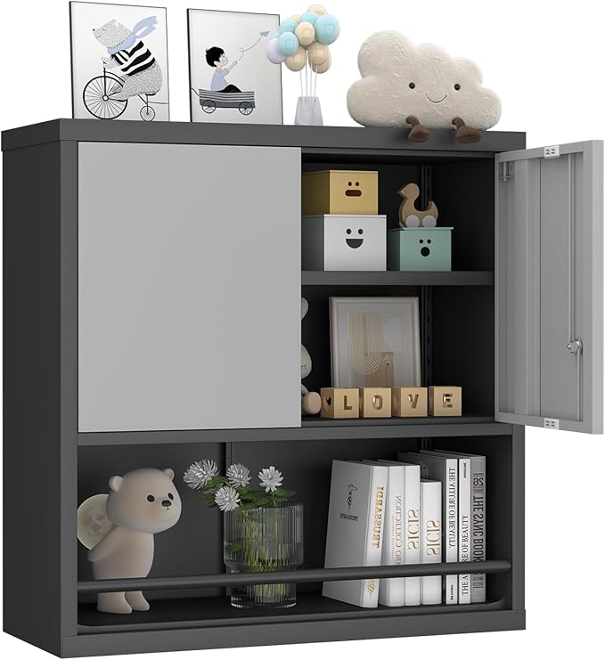 GREATMEET 31" H Garage Storage Cabinets, Lockable Storage Cabinet, Metal Wall by GREATMEET