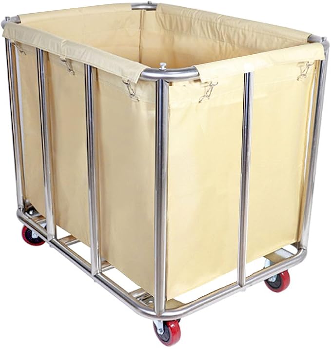 Laundry Cart for Commercial/Home, 12 Bushels Heavy Duty Large Stainless Steel by LORQING