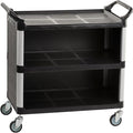 3-Shelf Utility Cart with Swivel Wheels, Enclosed Design with 2 Side Handles by Displays2go
