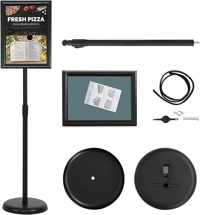 8.5 x 11 Inch Adjustable Pedestal Sign Poster Stand, Heavy Duty Floor Standing - Image 6