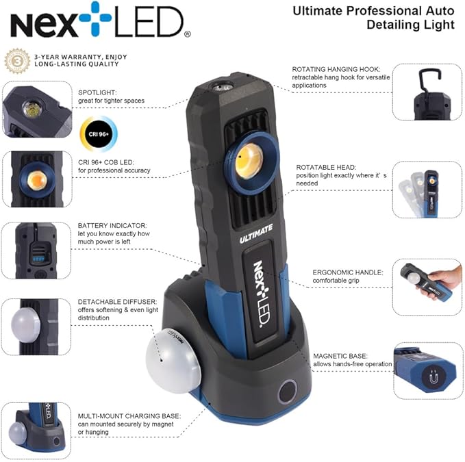 NextLED Ultimate NT-6692M Professional Rechargeable Auto Detailing Light - Image 5