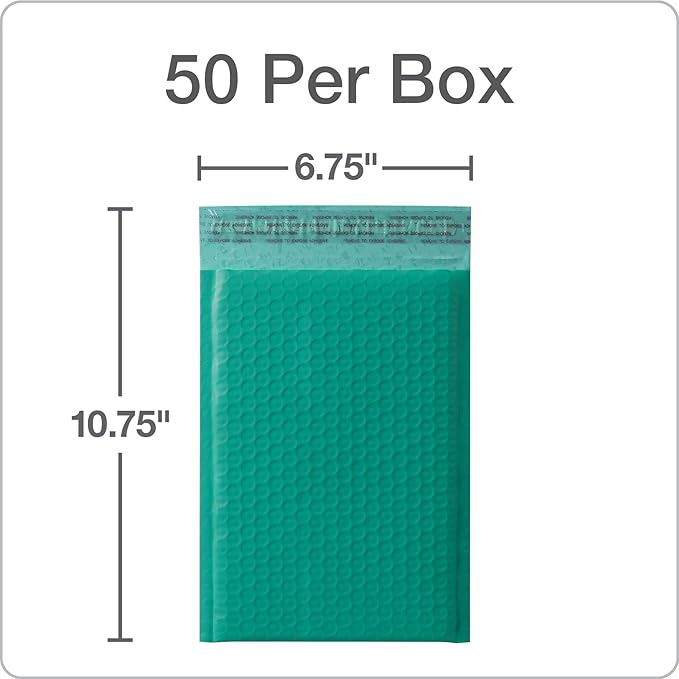 Quality Park Bubble Mailers, Turquoise Poly Mailers, Padded Envelopes, Shipping - Image 7