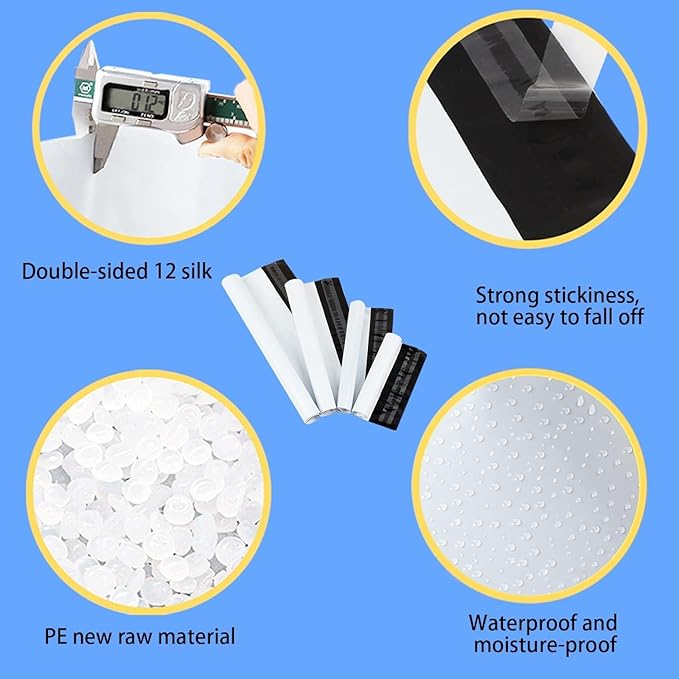 newlng 300pcs 10x13"/250x350mm Poly Mailers Shipping Bags Mailing Bags White - Image 4