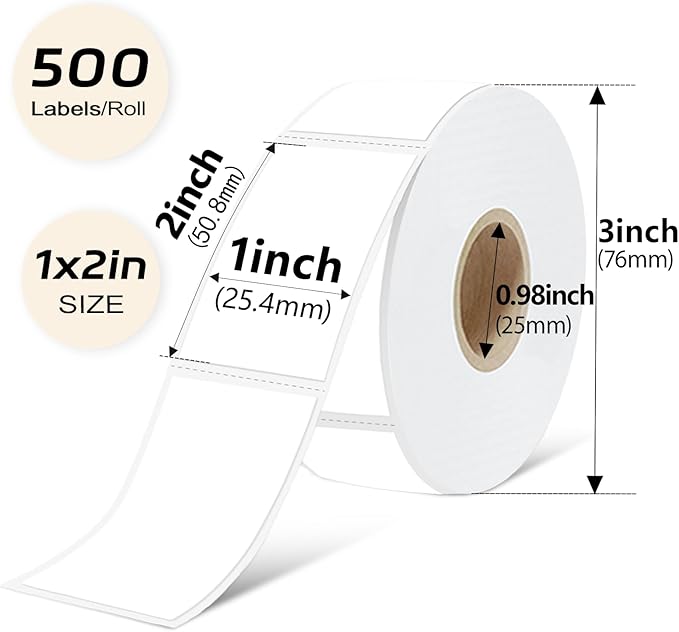 1x2 Inch Thermal Labels, Waterproof Removable Blank Stickers - Image 3
