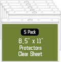 5 Pack Sheet Protectors，8.5" x 11" Waterproof Resealable Zip Wall Sign Holder by Hsyydzi