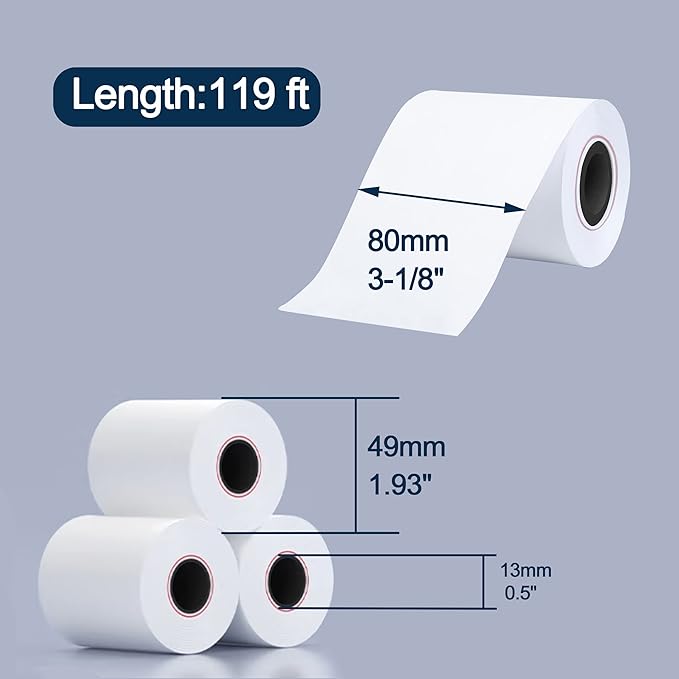 MFLABEL 3-1/8" x 119' Thermal Receipt Papers Rolls - Image 3