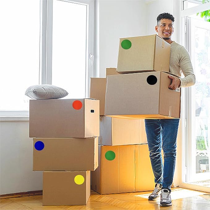 3.35inch Colored Moving Large Round Labels-30PCS Circle Labels Dots Stickers - Image 3