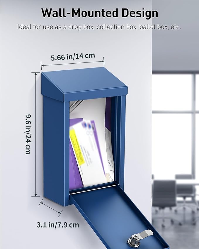 Uniclife Key Drop Box for Outside, Safe Suggestion Boxes, Wall Mounted Mailbox - Image 5