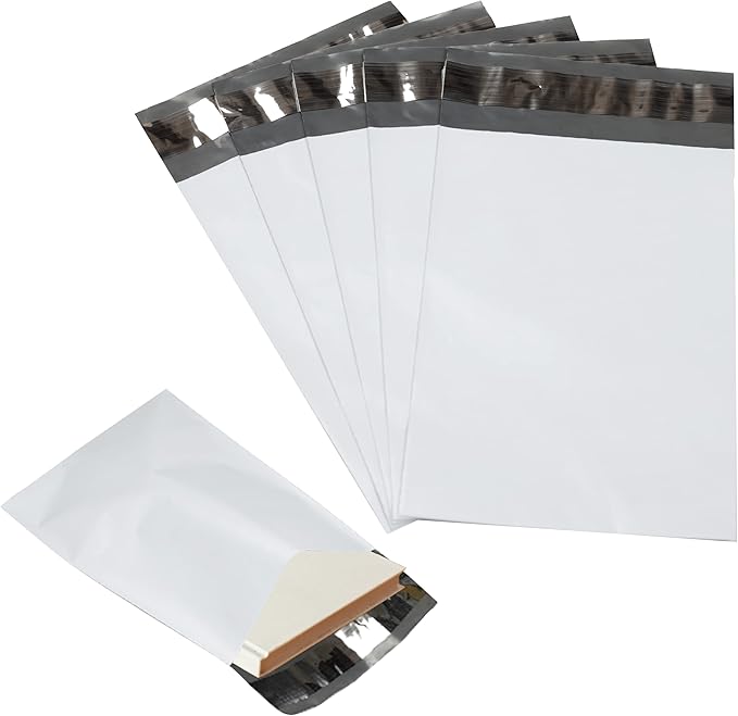 50 Pack Secure Seal White Poly Mailers Shipping Bags by Secure+Seal
