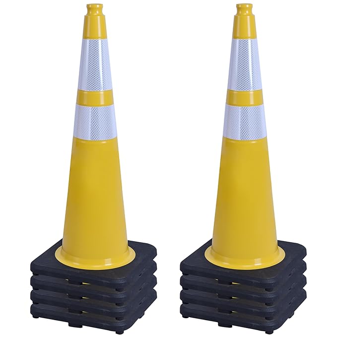 OrangeStar 8-Pack 36" Yellow Traffic Cones by OrangeStar