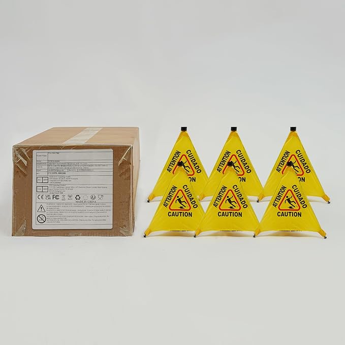 Caution Wet Floor Sign with Storage Tube, 20In Pop Up Wet Safety Signs 6Pcs - Image 7