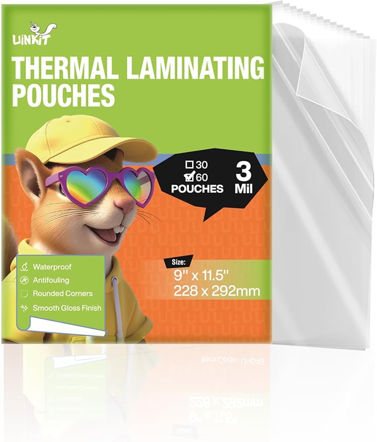 Uinkit 3Mil Thermal Laminating Pouches, Home Office by UinkitHandicraftsandConservationSpecialist