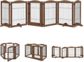 unipaws Pet Playpen with Wood and Wire, 6 Panels Extra Wide Freestanding Walk by unipaws