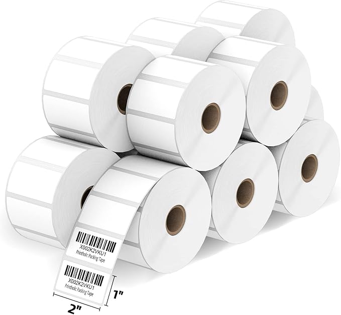 12 Rolls 2" x 1" Direct Thermal Labels by Printholic