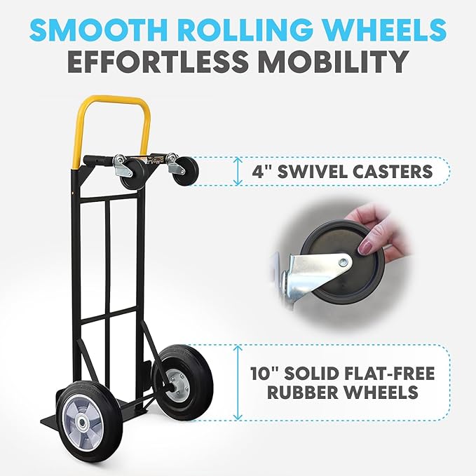 SIMPLI-Magic 2 in 1 Convertible Hand Truck and Dolly, 800LBS – Heavy-Duty - Image 4