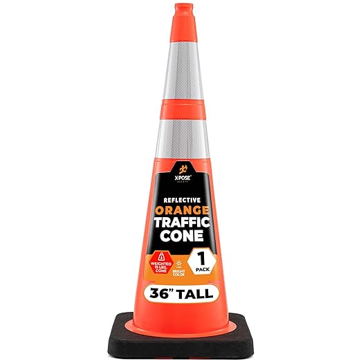 Xpose Safety 36 Inch Orange Traffic Cones Heavy Duty 15lb by XposeSafety