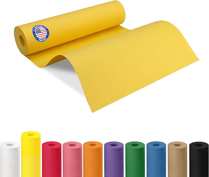 12" x 1200" Yellow Kraft Paper Roll by IDLPackaging