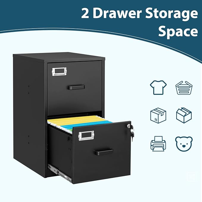 MIIIKO 2 Drawer Filing Cabinet - Image 7