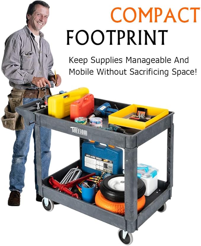 TUFFIOM Plastic Service Utility Cart - Image 2