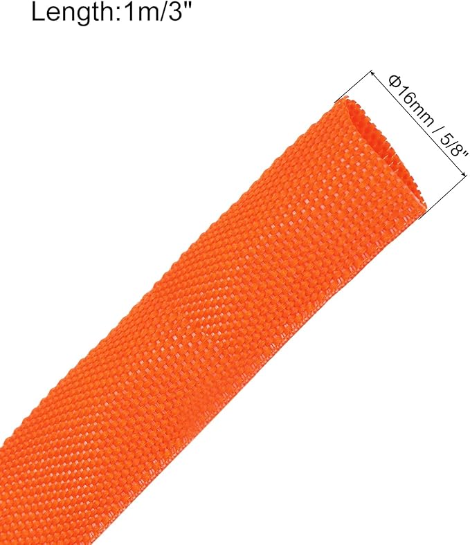 MECCANIXITY Braided Cable Sleeves Heat Shrinkable Fabric Sleeving, 5/8" 3ft - Image 2