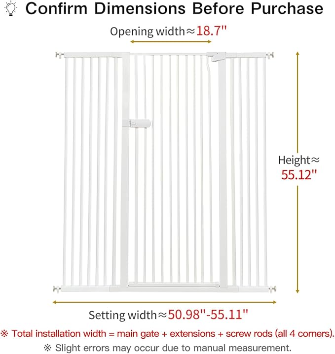 Lumizone Extra Tall Cat Gate 55.12" High Pressure Mounted Extra Wide 2025 New - Image 2