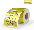 MFLABEL 2.25" x 1.25" Holographic Gold Thermal Labels, Small Business Logo by MFLABEL