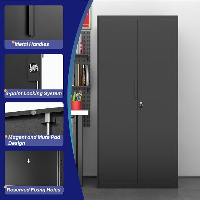 LUCYPAL 72" H Garage Storage Cabinet, Metal Storage Cabinet - Image 5