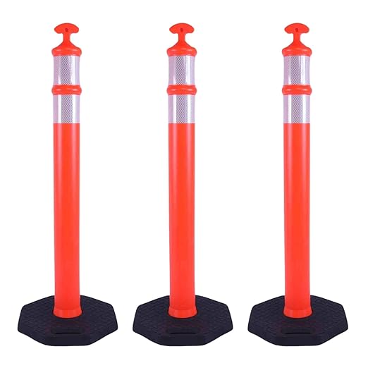 Reflective Rubber Base Traffic Delineator Post by OranclUS