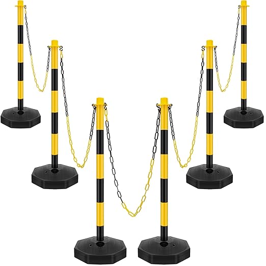 Konohan 6 Sets 34 Inch Parking Cone Delineators Post Traffic Cone Plastic by Konohan