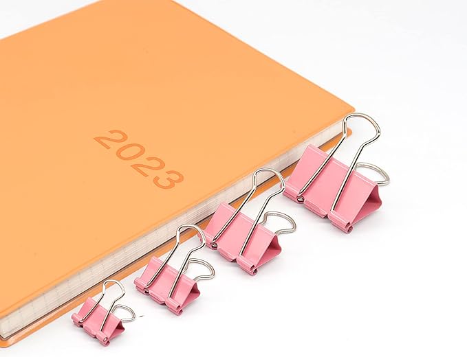 Pink Binder Clip, Paper Binder Clips, Paper Clamps Assorted Sizes, Paperclips - Image 2