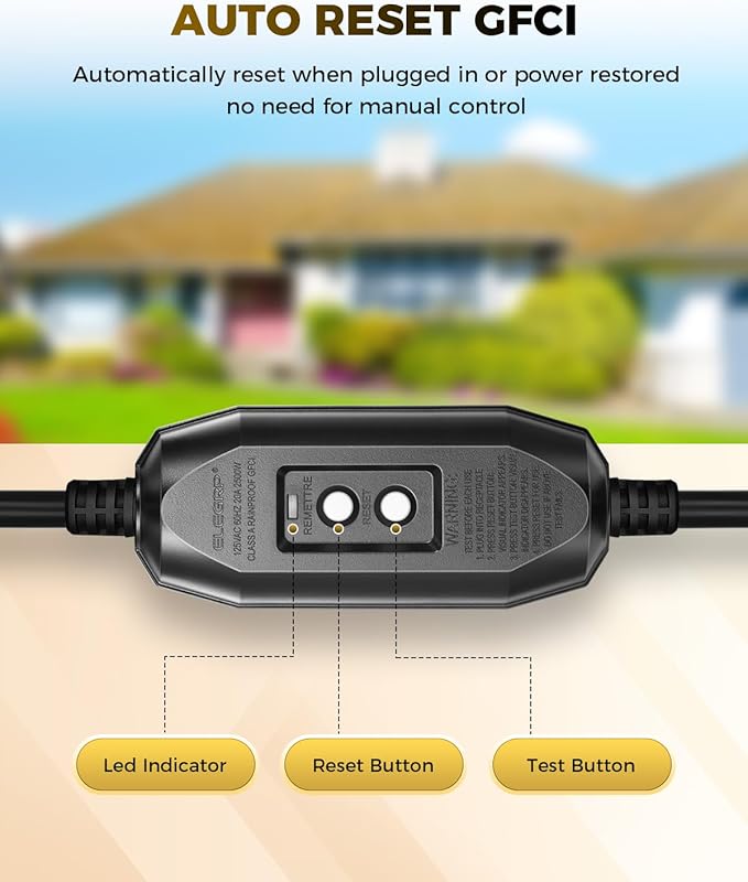3 FT Auto GFCI Extension Cord Outdoor - Image 4