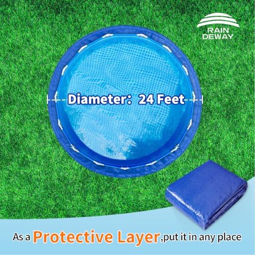 RAINDEWAY 24 Feet Round Tarp Waterproof Multipurpose Circle Tarps - Image 2