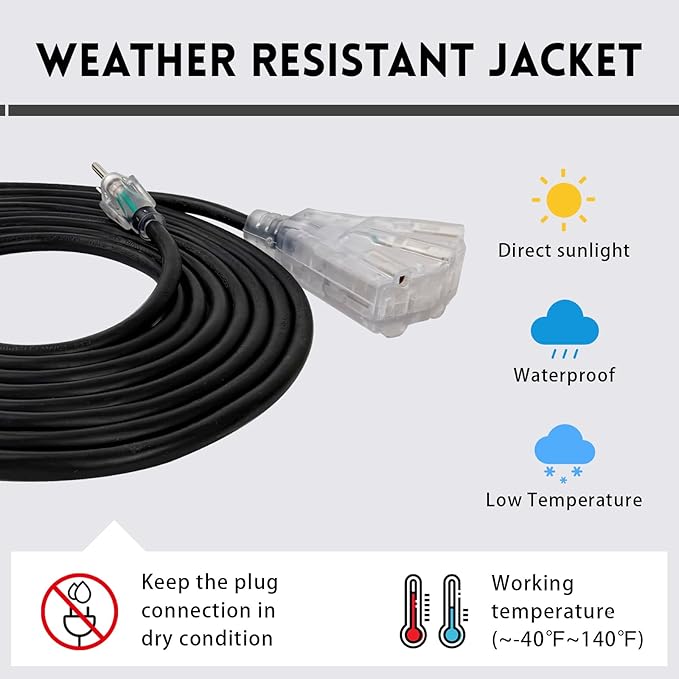 EP 6 Ft Lighted Outdoor Extension Cord - Image 6