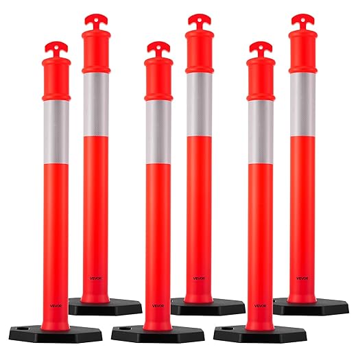 VEVOR 6 Pack Traffic Delineator Posts, 48 inches Traffic Safety Cones - Image 9