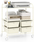 Giantex Rolling Storage Cart w/ 4 Drawers 2 Shelves Metal Rack Shelf Home by Giantex
