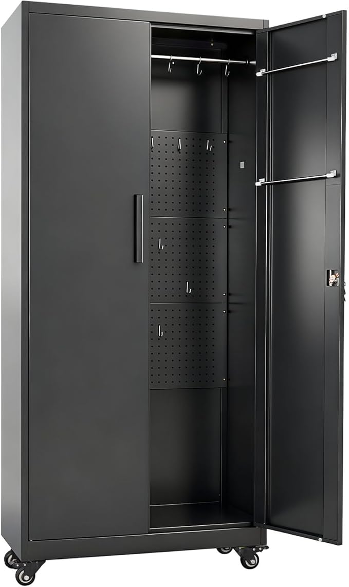 VEVOR Metal Storage Cabinet, 70.6 in Rolling Steel Garage Cabinet - Image 9