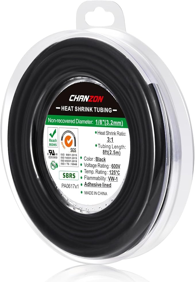 Chanzon 3:1 Ratio 1/8" Heat Shrink Tubing by Chanzon